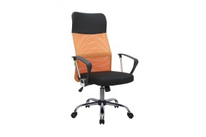 Кресло RCH 8074, черная ткань/оранжевая сетка