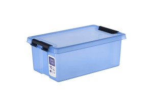 Контейнер с крышкой и клипсами 10 серия HOME прозрачно-голубой Rox Box