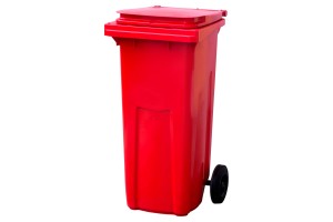Мусорный контейнер (120л), красный