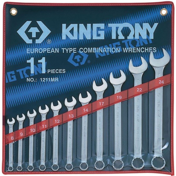 Набор комбинированных ключей, 8-24 мм, 11 предметов KING TONY 1211MR (Код: 1211MR)