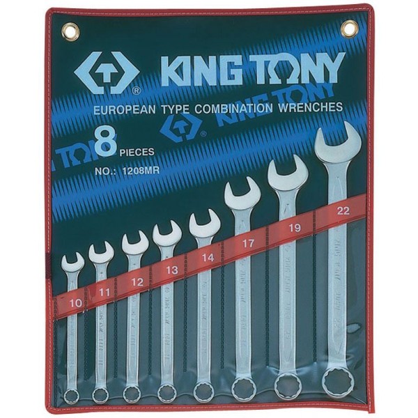Набор комбинированных ключей, 10-22 мм, 8 предметов KING TONY 1208MR (Код: 1208MR)