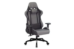Кресло игровое Zombie 771N, серый/черный (с подголовником)