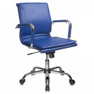 Кресло руководителя Бюрократ CH-993-Low, синий, экокожа (низкая спинка)