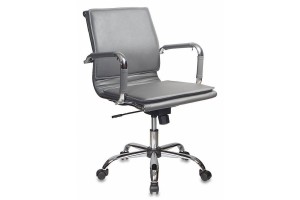 Кресло руководителя Бюрократ CH-993-Low, серый, экокожа (низкая спинка)