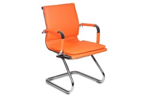 Кресло Бюрократ CH-993-Low-V, оранжевый, экокожа (низкая спинка)