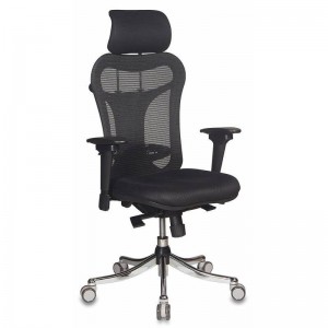Кресло руководителя Бюрократ Ch-999ASX, черный, сиденье черное TW-11 сетка/ткань (с подголовником)