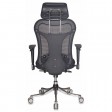 Кресло руководителя Бюрократ Ch-999ASX, черный, сиденье черное TW-11 сетка/ткань (с подголовником)