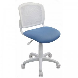 Кресло детское Бюрократ CH-W296NX, белый TW-15, сиденье голубое 26-24, сетка/ткань