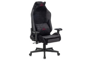 Кресло игровое Zombie EPIC PRO Edition, черный, текстиль/экокожа (с подголовником)