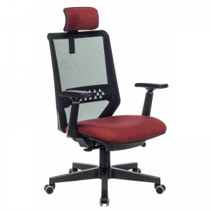 Кресло руководителя Бюрократ EXPERT черный TW-01 сиденье красный 38-410 сетка/ткань с подголовником