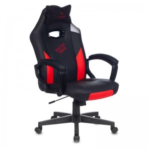 Кресло игровое Zombie HERO BATTLEZONE, черный/красный, экокожа (с подголовником)