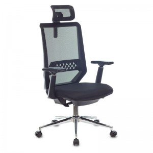 Кресло руководителя Бюрократ MC-612N-H, черный TW-01 38-418, сетка/ткань (с подголовником)