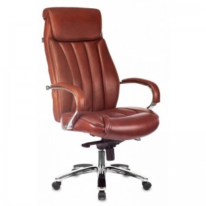 Кресло руководителя Бюрократ T-9922SL, светло-коричневый Leather Eichel, кожа