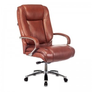 Кресло руководителя Бюрократ T-9925SL, светло-коричневый Leather Eichel, кожа