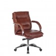 Кресло руководителя Бюрократ T-9927SL-LOW, светло-коричневый Leather Eichel, кожа (низкая спинка)