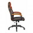 Кресло игровое Zombie VIKING 2 AERO, черный/оранжевый, текстиль/экокожа