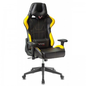 Кресло игровое Zombie VIKING 5 AERO, черный/желтый, экокожа (с подголовником)