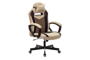 Кресло игровое Zombie VIKING 6 KNIGHT Fabric, бежевый (с подголовником)