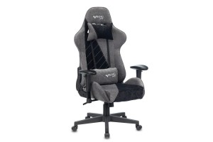 Кресло игровое Zombie VIKING X Fabric, серый/черный (с подголовником)