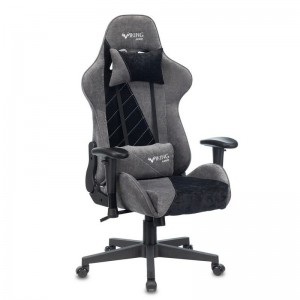 Кресло игровое Zombie VIKING X Fabric, серый/черный (с подголовником)