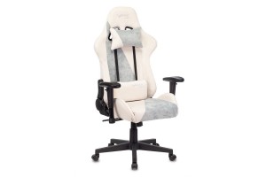 Кресло игровое Zombie VIKING X Fabric, белый/серо-голубой (с подголовником)