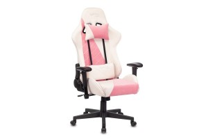Кресло игровое Zombie VIKING X Fabric, белый/розовый (с подголовником)