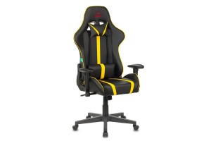 Кресло игровое Zombie A4, черный/желтый, экокожа (с подголовником)