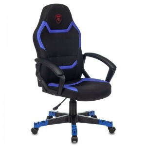 Кресло игровое Zombie 10, черный/синий, текстиль/экокожа