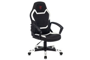 Кресло игровое Zombie 10, черный/белый, текстиль/экокожа