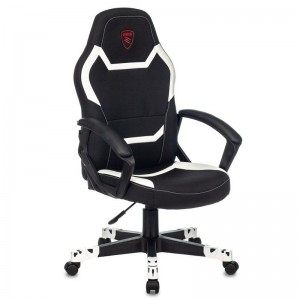 Кресло игровое Zombie 10, черный/белый, текстиль/экокожа