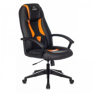 Кресло игровое Zombie 8, черный/оранжевый, экокожа
