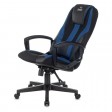 Кресло игровое Zombie 9, черный/синий, текстиль/экокожа
