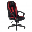 Кресло игровое Zombie 9, черный/красный, текстиль/экокожа