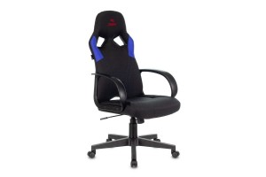 Кресло игровое Zombie RUNNER, черный/синий, текстиль/экокожа