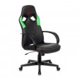 Кресло игровое Zombie RUNNER, черный/зеленый, экокожа