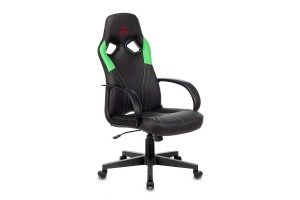 Кресло игровое Zombie RUNNER, черный/зеленый, экокожа