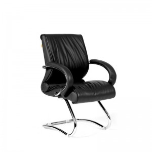 Офисное кресло Chairman 445, кожа черная