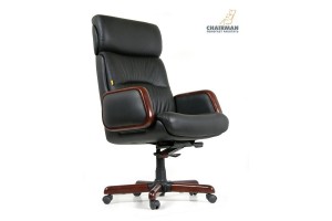 Офисное кресло Chairman 417, кожа черная