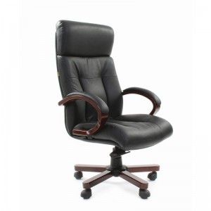 Офисное кресло Chairman 421, кожа черная