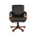 Офисное кресло Chairman 653M, черная кожа
