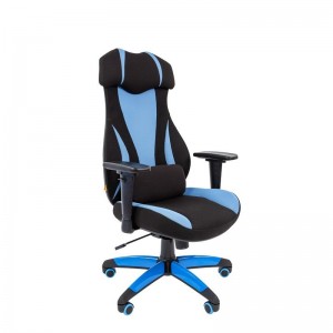 Офисное кресло Chairman game 14, ткань, черный/голубой