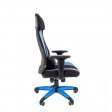 Офисное кресло Chairman game 14, ткань, черный/голубой