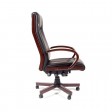 Офисное кресло Chairman 411, черное экопремиум, с деревянными элементами
