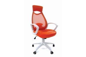 Офисное кресло Chairman 840, белый пластик TW16\\TW-66, оранжевый