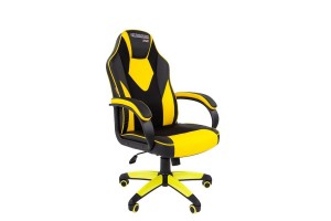 Офисное кресло Chairman game 17, экопремиум черный/желтый