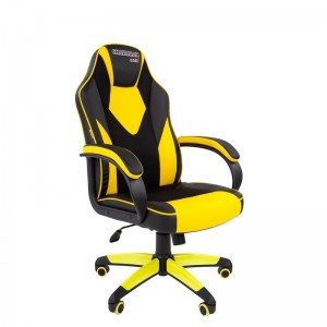Офисное кресло Chairman game 17, экопремиум черный/желтый