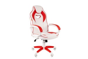 Офисное кресло Chairman game 16, экопремиум белый/красный