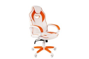 Офисное кресло Chairman game 16, экопремиум белый/оранжевый