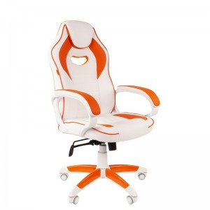 Офисное кресло Chairman game 16, экопремиум белый/оранжевый