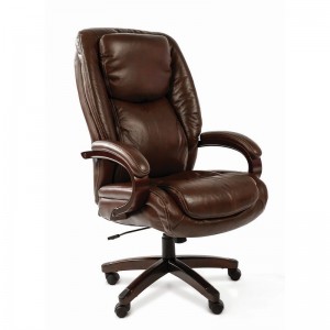 Офисное кресло Chairman 408, кожа+PU коричневое